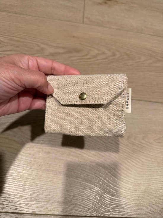 Sezane Handbags - Sézane Natural Linen Snap Wallet NWOT